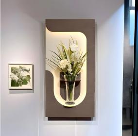 لوحة حائط ديكورية بإضاءة LED، تصميم خشبي عصري V3 